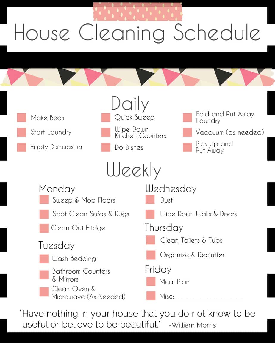 37 Free House Cleaning List Templates In Word Excel PDF