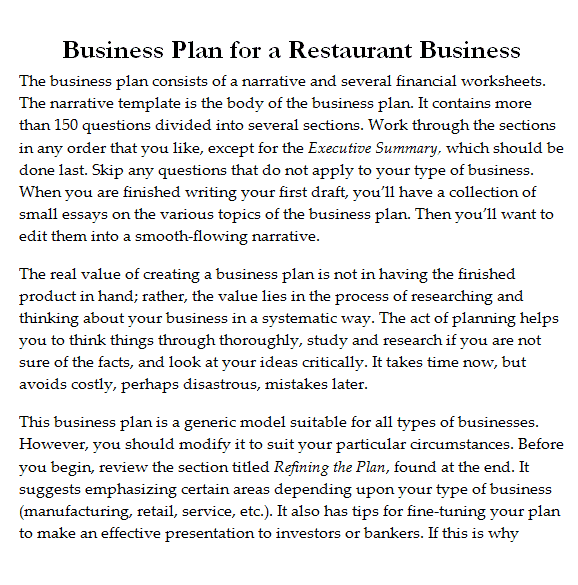 32 Free Restaurant Business Plan Templates In Word Excel PDF