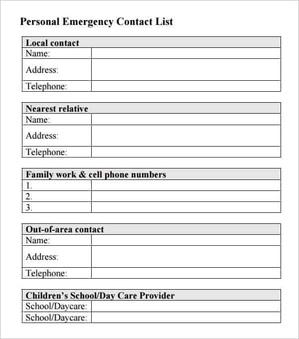 24 Free Contact List Templates In Word Excel PDF