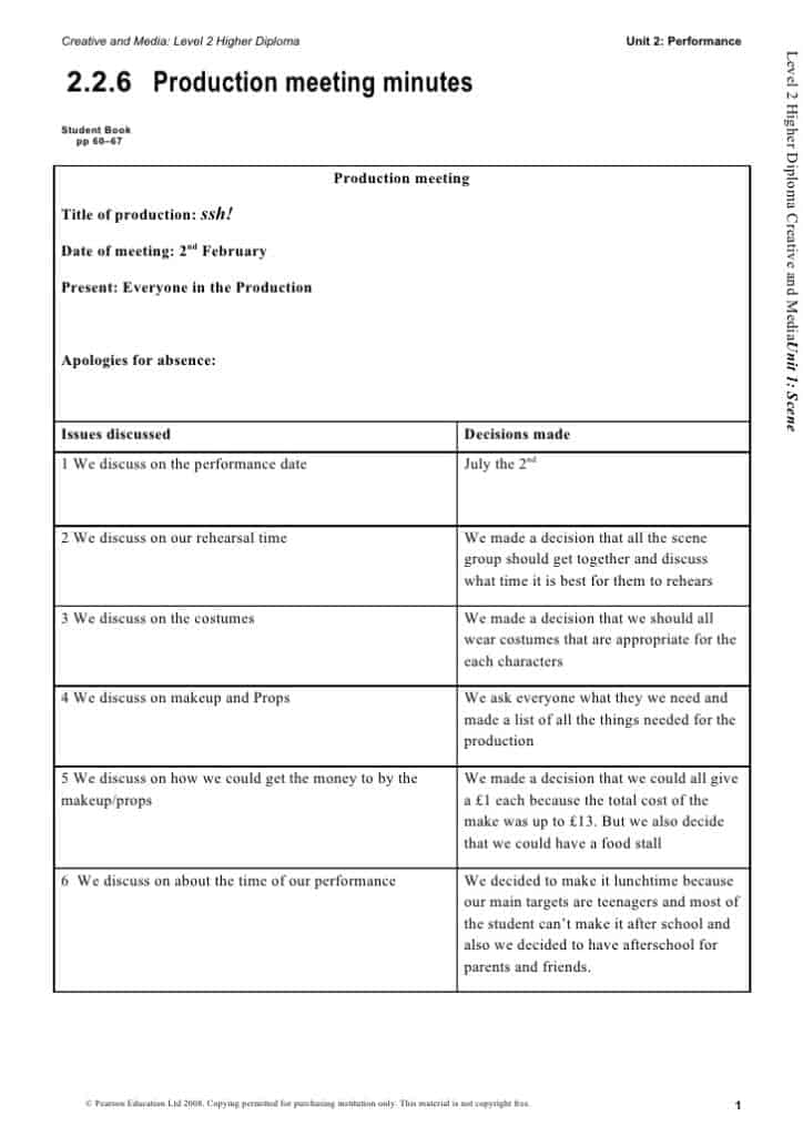 Corporate Meeting Minutes Template Word