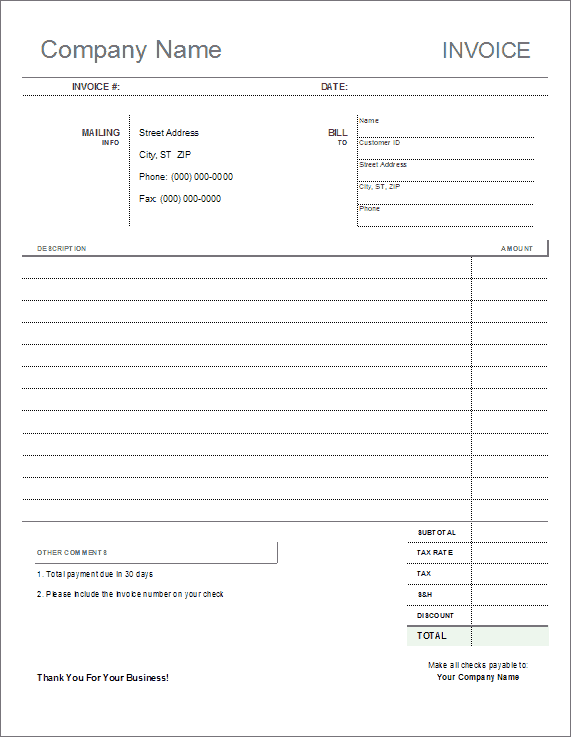 service invoice sample 12.641