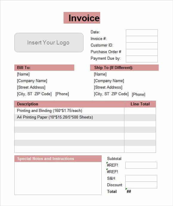 service invoice sample 17.461