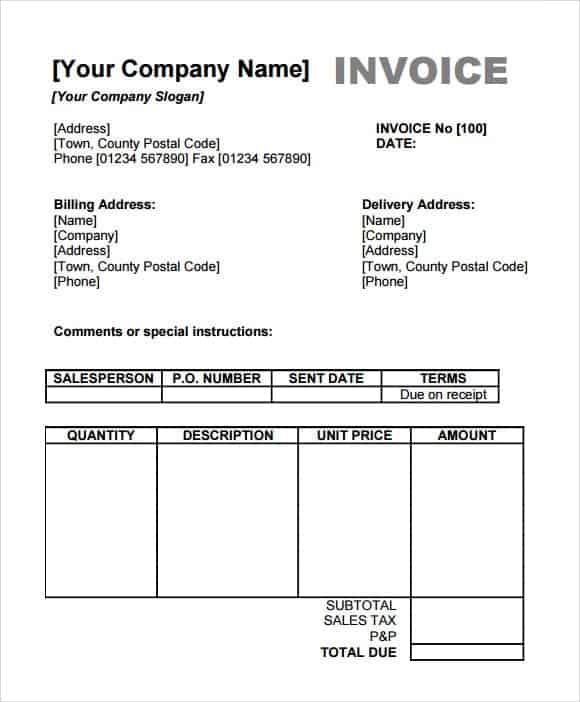 21+ Free Service Invoice Template Word Excel Formats