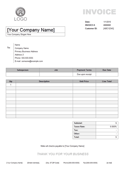 service invoice sample 3941