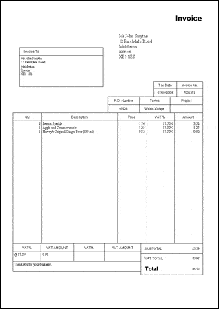 service invoice sample 4941