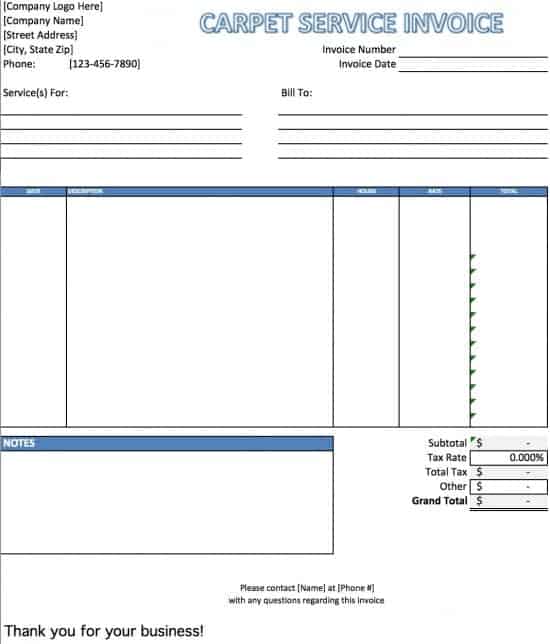 service invoice template 57941