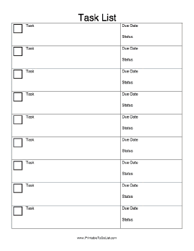 task list sample 1264