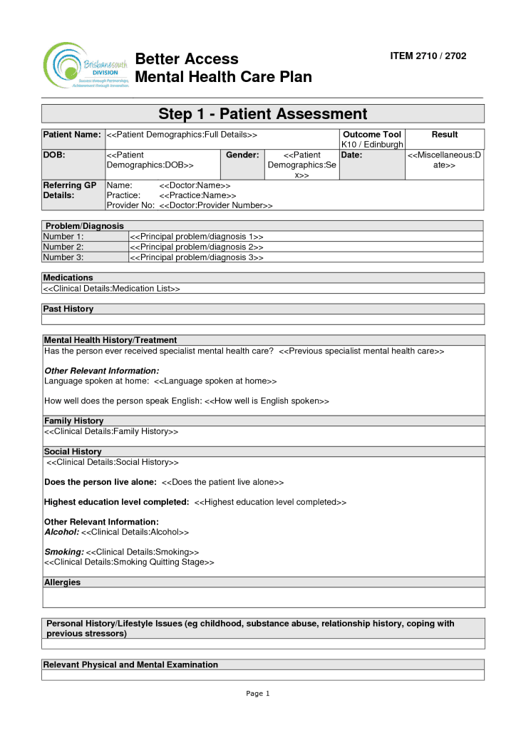 Free Free Treatment Plan Templates Word Excel Formats