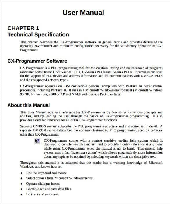 21 Free User Manual Template Word Excel Formats