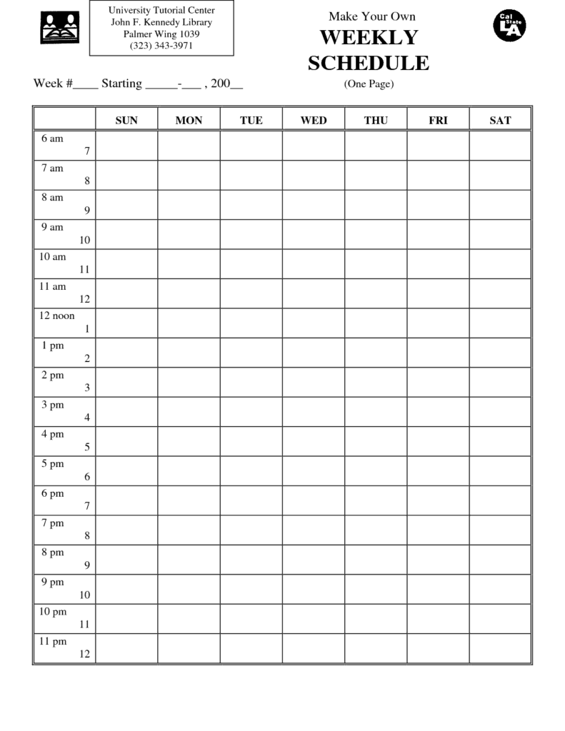 weekly schedule sample 10.46