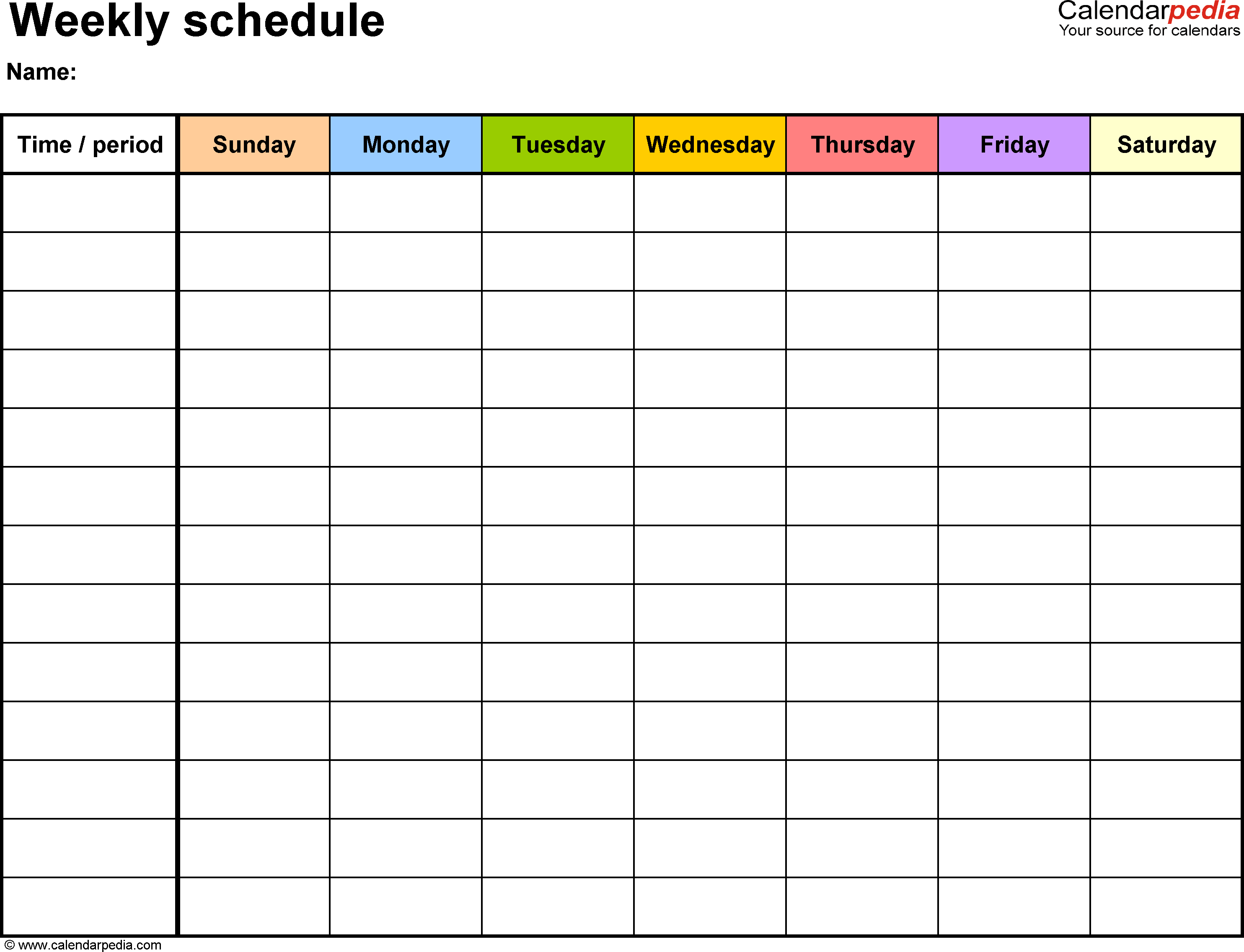 weekly schedule sample 1941