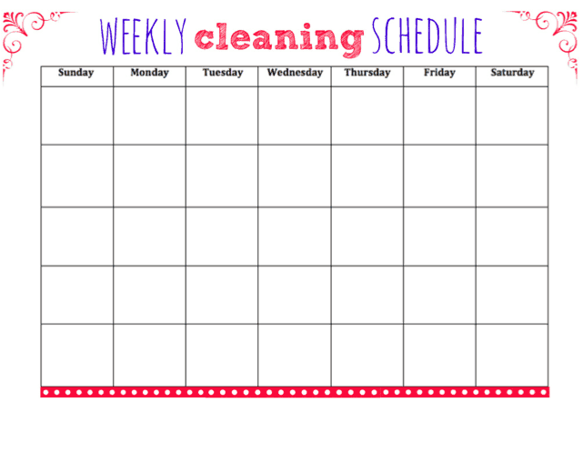 weekly schedule sample 20.4