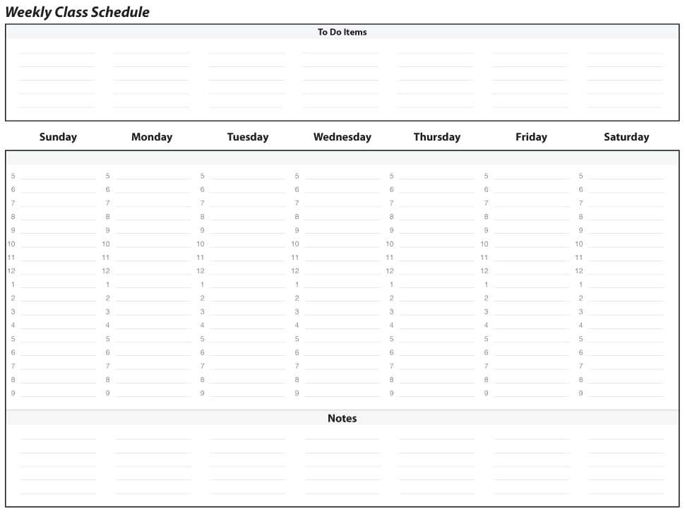 weekly schedule sample 341