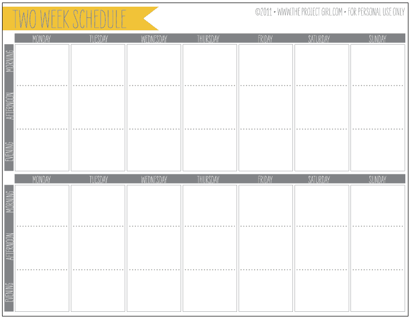 weekly schedule sample 5941