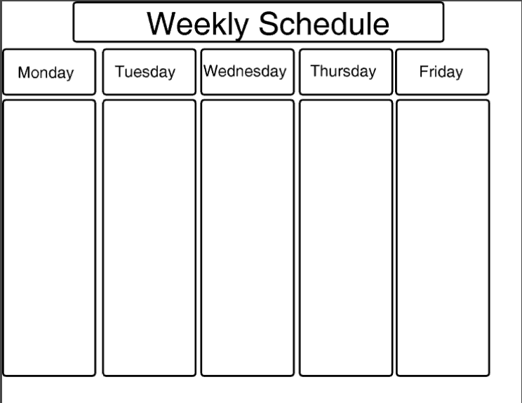 weekly schedule sample 8974