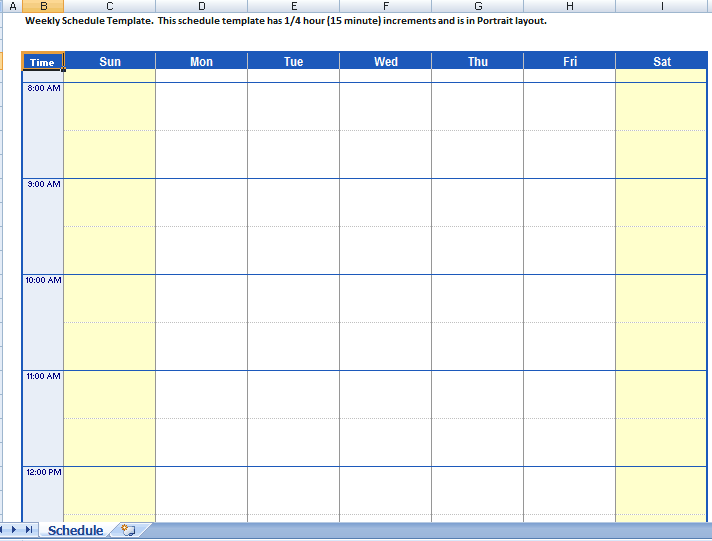 weekly schedule template 1641