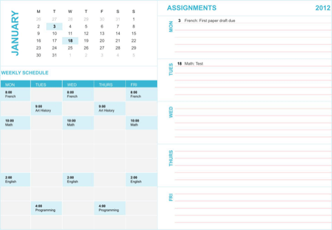 weekly schedule template 2641