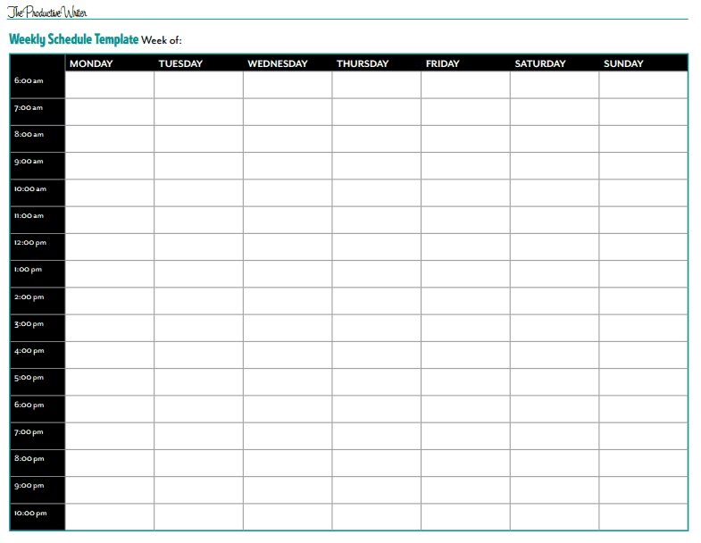 weekly schedule template 6941