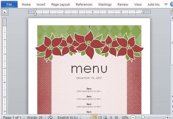 Free Restaurant Menu Templates Word Excel Formats