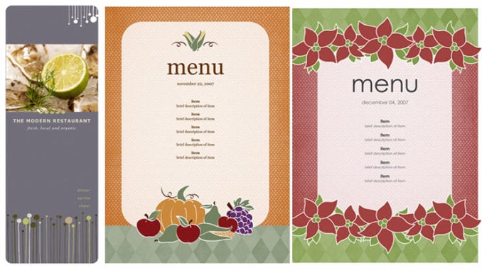 Free Restaurant Menu Templates Word Excel Formats