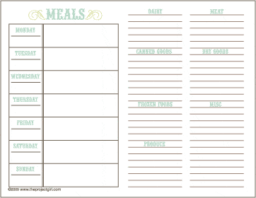 menu planner sample 4461