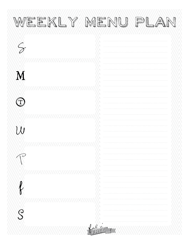 menu planner template 4941