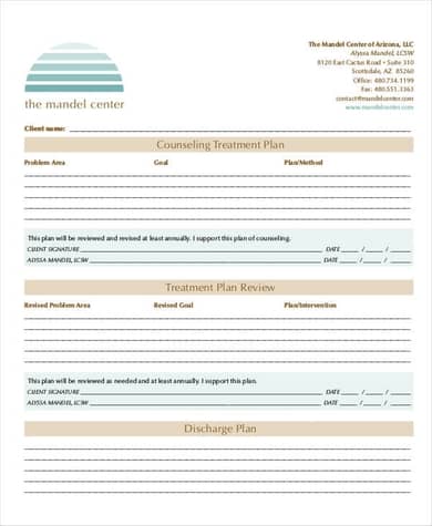 21 Free 38 Free Treatment Plan Templates Word Excel Formats