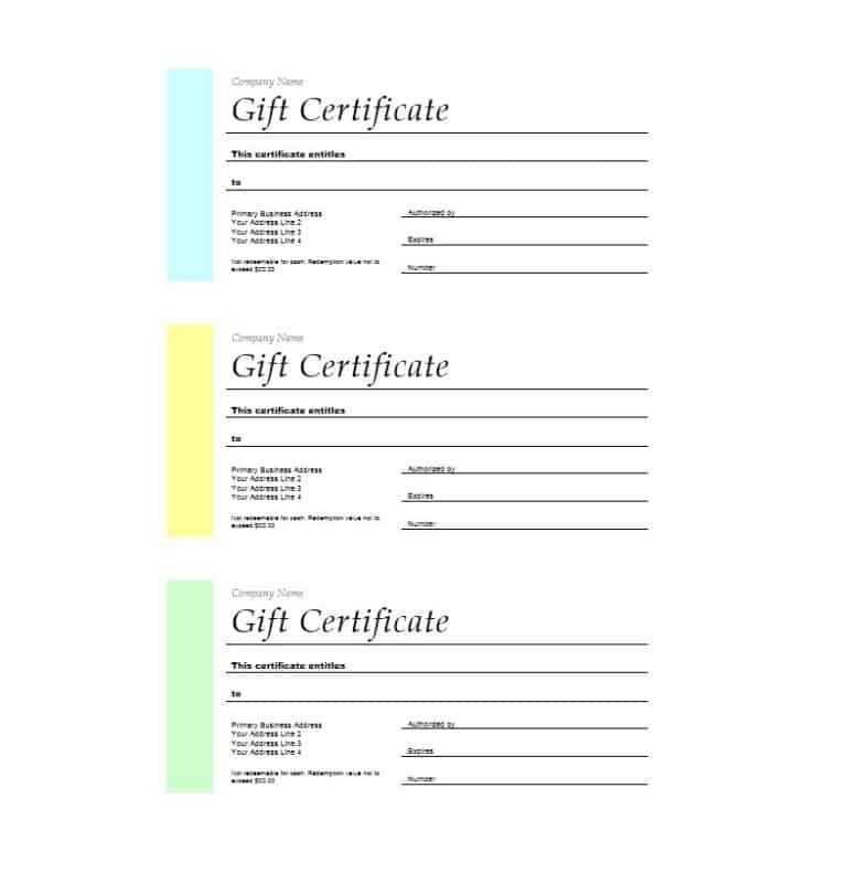 Free Gift Voucher Templates Word Excel Formats