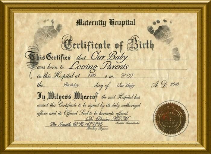 need a certified copy of birth certificate