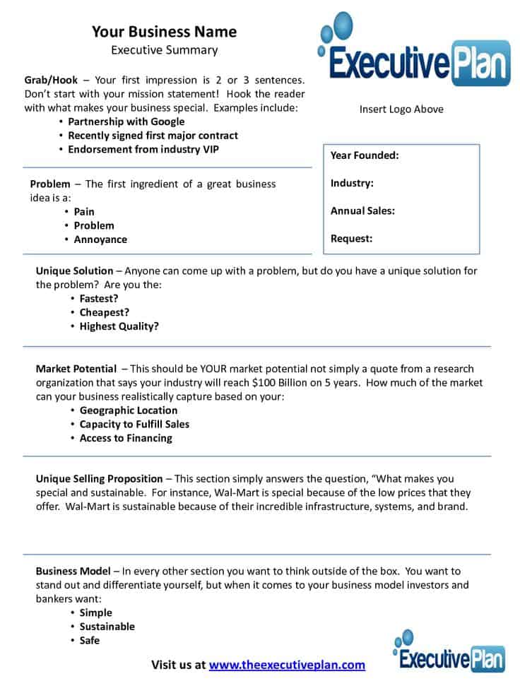 21  Free 43  Free Executive Summary Templates Word Excel Formats