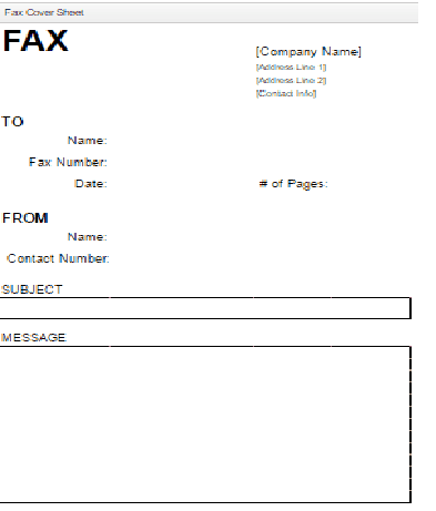 Fax Cover Sheet Templates 5974