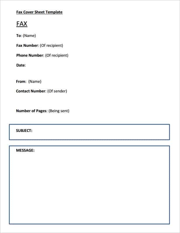 Fax Cover Sheet sample 14.461