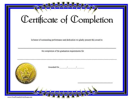 21+ Free 42+ Free Certificate of Completion Templates ...
