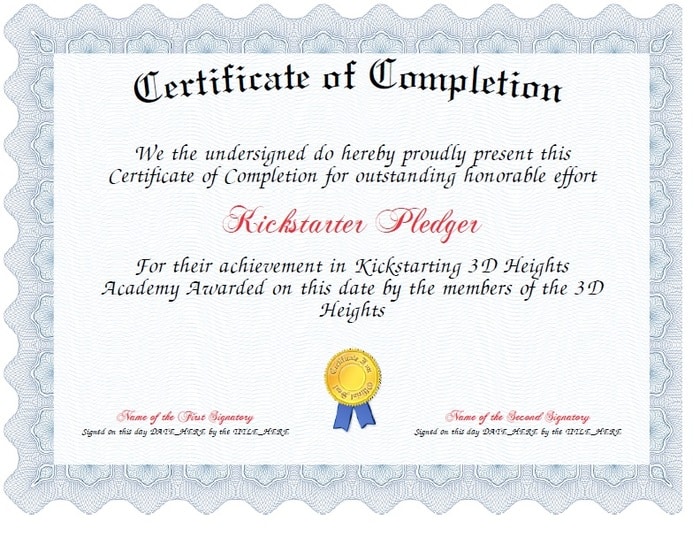 Free Certificate of Completion example 12.461