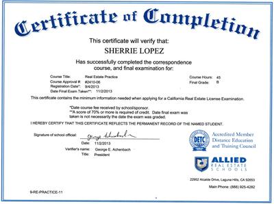 Free Certificate of Completion example 15.741