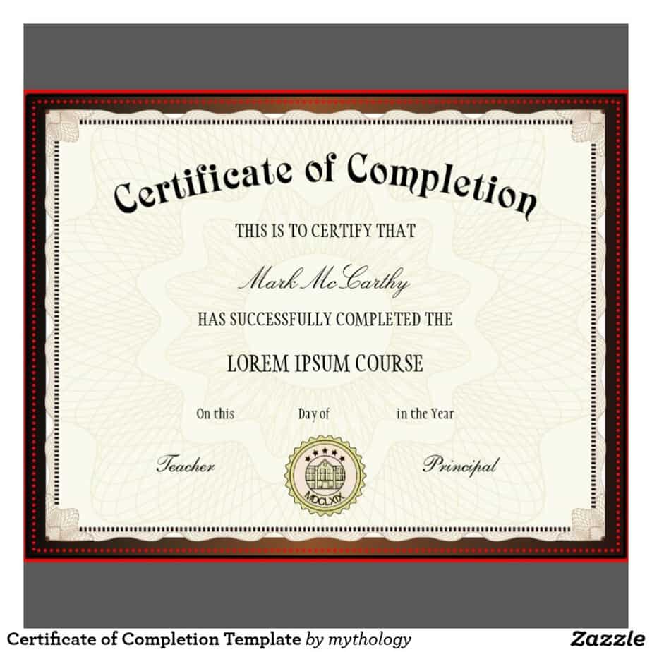 21 Free 42 Free Certificate Of Completion Templates Word Excel Formats