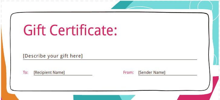 free word printable gift certificate template