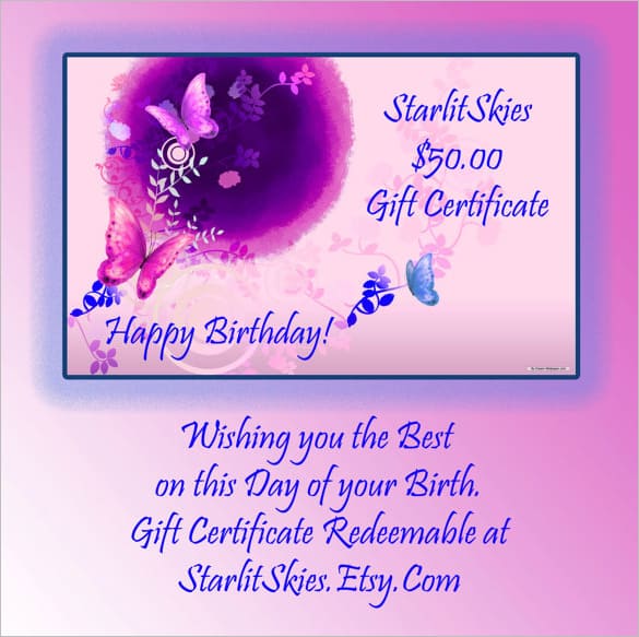 Free Gift Certificate sample 10.64974