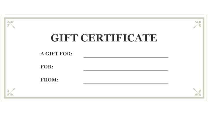 Free Gift Certificate sample 16.94