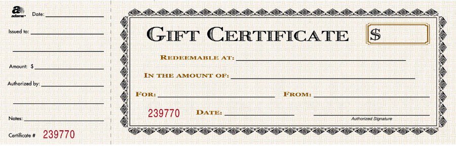 Free Gift Certificate sample 23.94