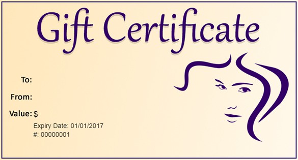 Free Gift Certificate sample 4941