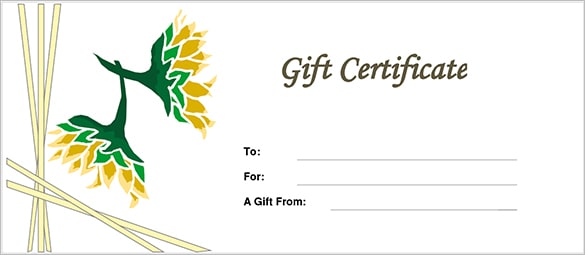 Free Gift Certificate sample 6974