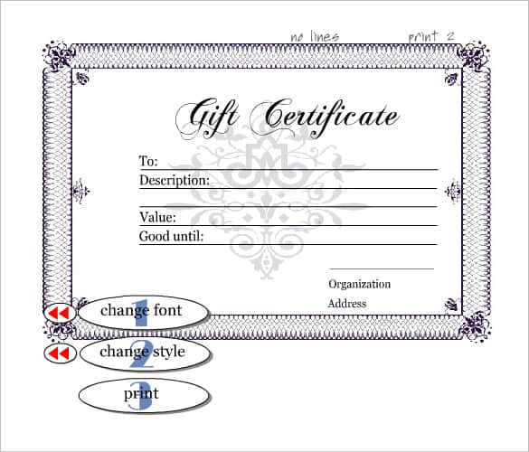 Free Gift Certificate sample 7941