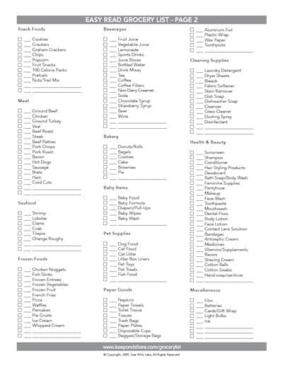 21+ Free Grocery list Template - Word Excel Formats