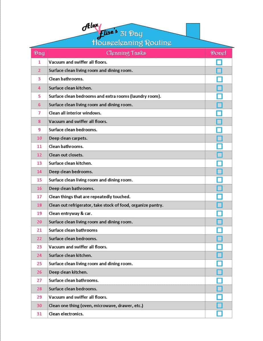 37 Free House Cleaning List Templates In Word Excel PDF