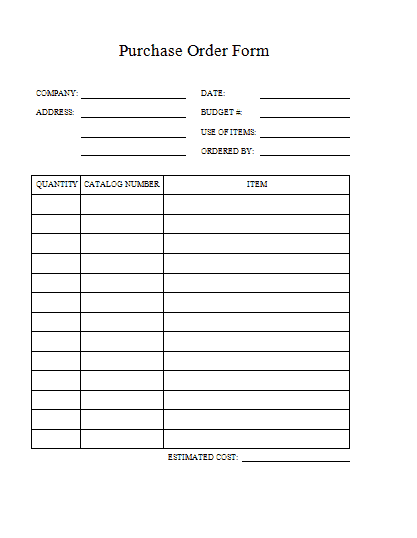 Purchase Order Templates 4941