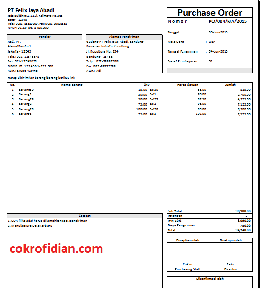 Purchase Order sample 12.461241