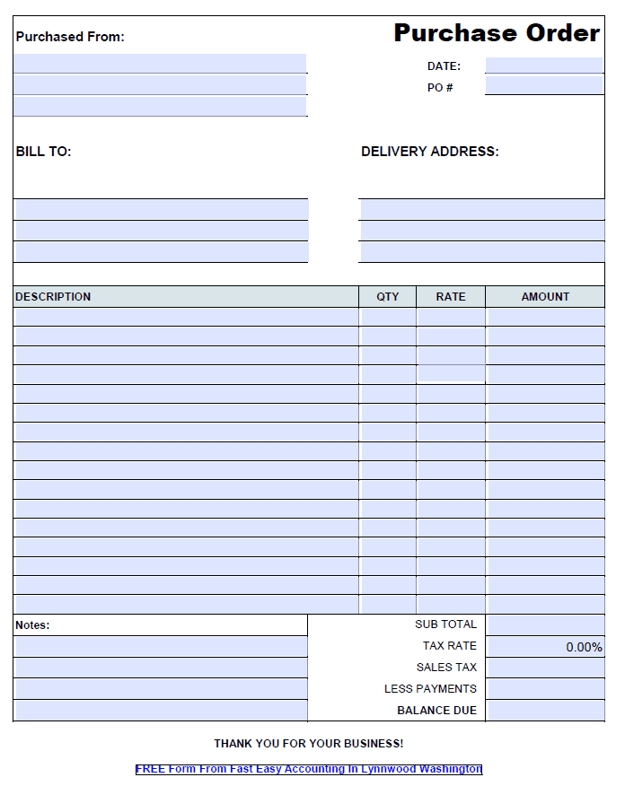 Purchase Order sample 30.613.