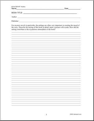 book report template 2941