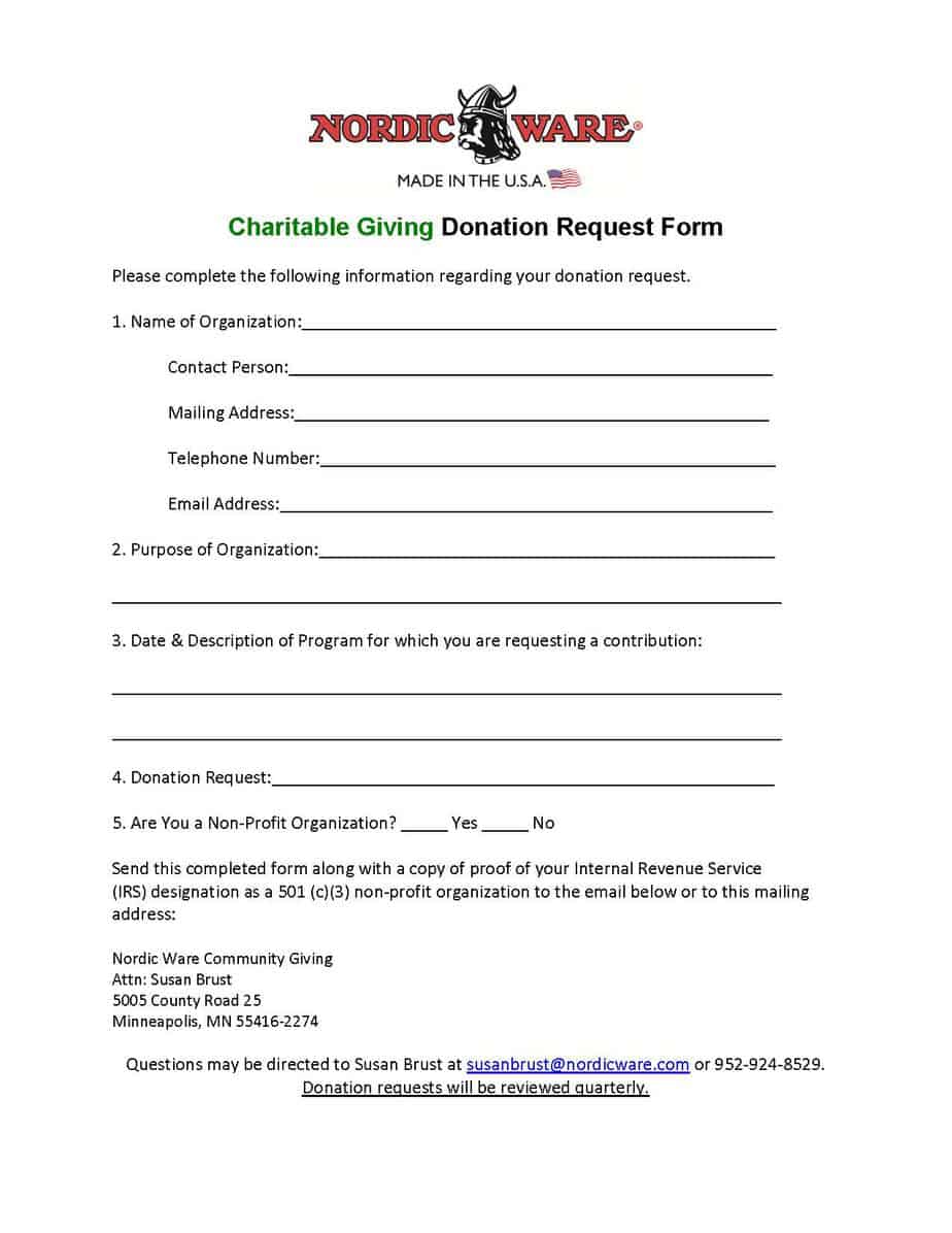 Printable Donation Form Template Word Printable Templates